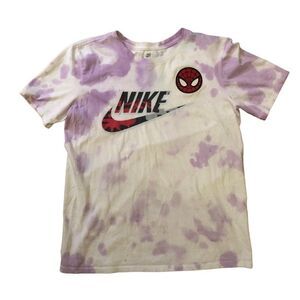 Custom Embroidered Nike Spiderman Tie Dye T Shirt Medium